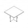 Tavolo riunione quadrato con gamba in legno
