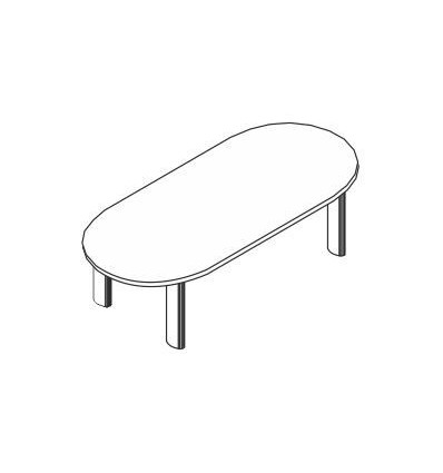 Tavolo riunione ovale con gamba in metallo ovale