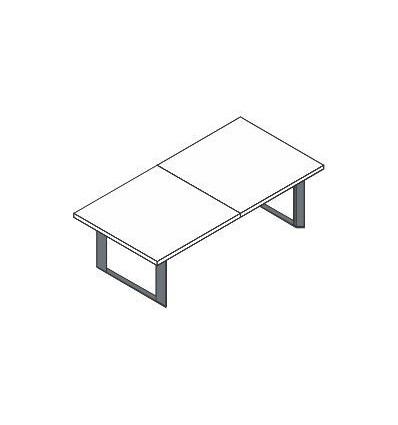 Tavolo riunione rettangolare con basamento in metallo